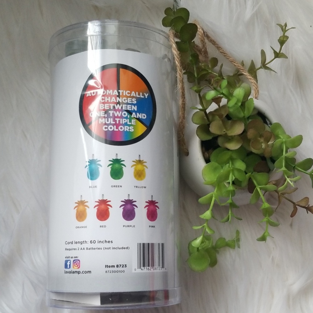 Lava Color Changing Pinapple 12 Led String Lights - Picture 2 of 2